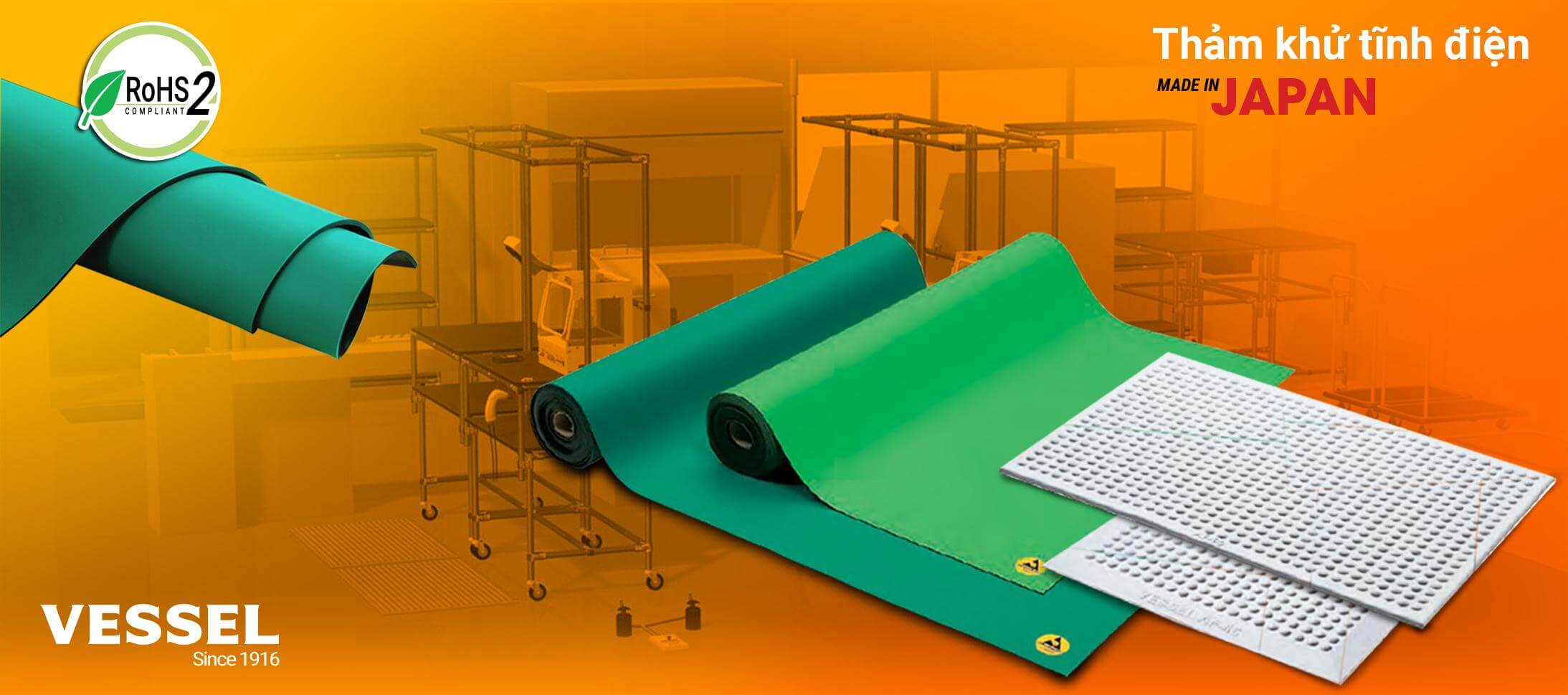 Cung cấp thảm tĩnh điện Vessel dùng trong công nghiệp