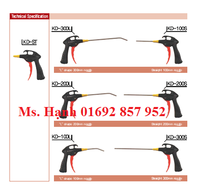 Súng khí nhựa vòi thẳng Kumkang KD-200S