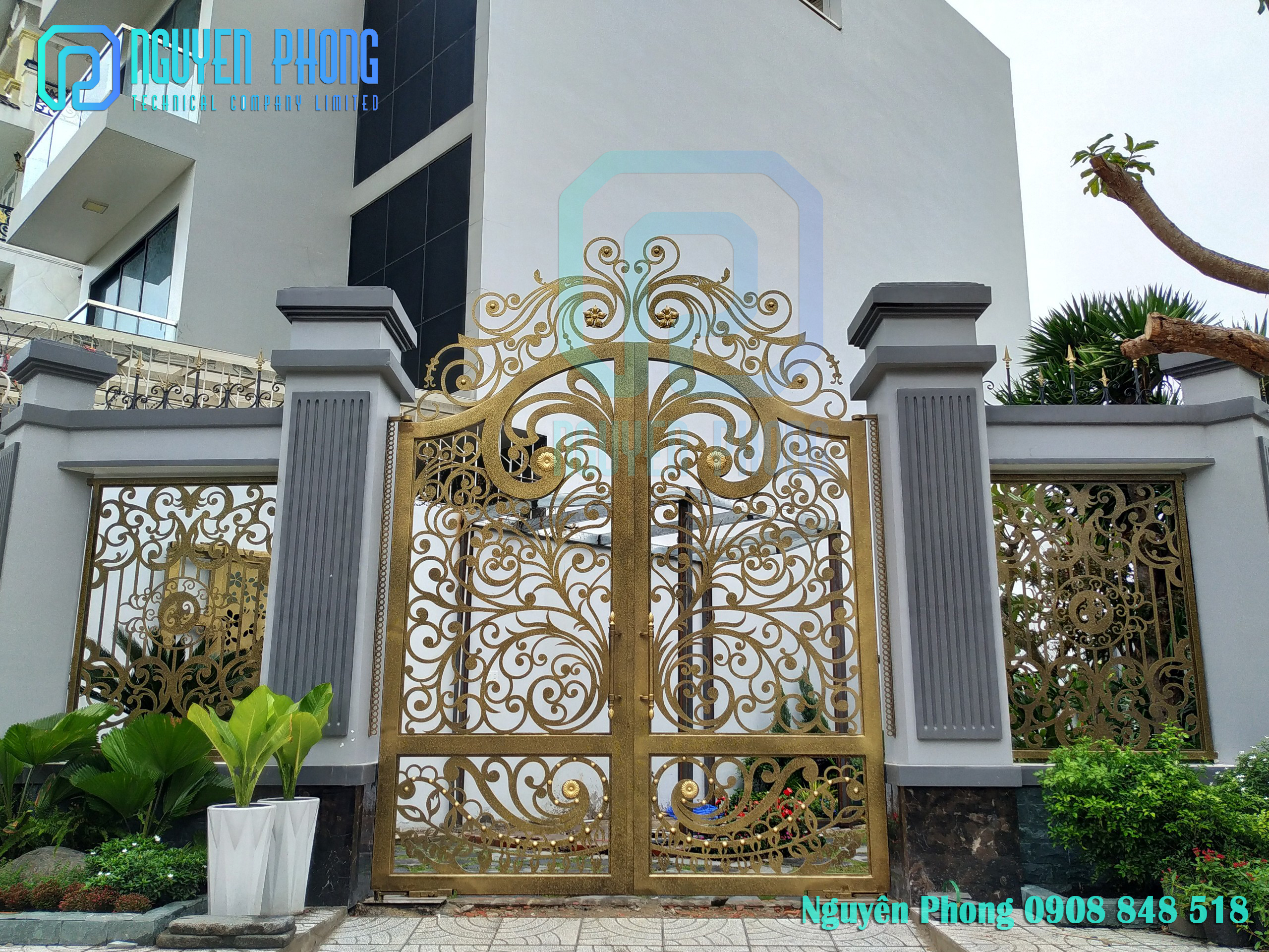 Nguyên Phong thiết kế, gia công, thi công cổng sắt mỹ thuật, sơn epoxy cao cấp cho biệt thự, nhà phố