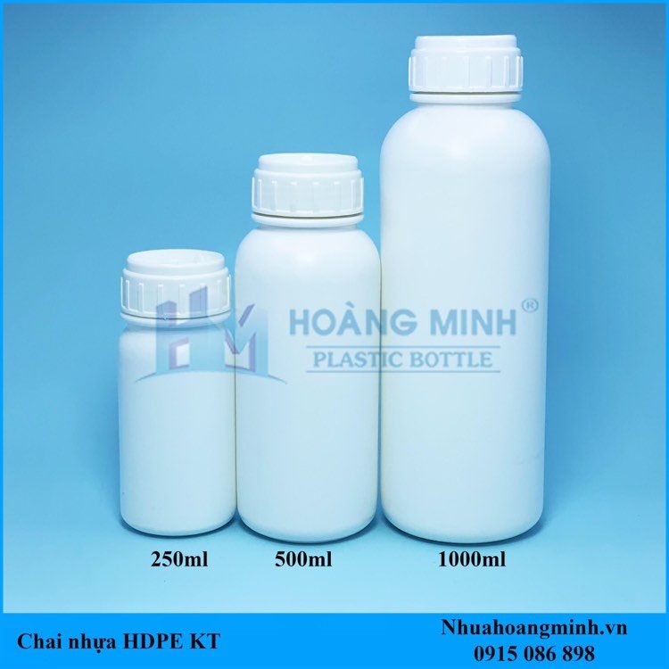 Sản xuất CHAI NHỰA HDPE đựng hóa chất, chế phẩm sinh học - Nhựa Hoàng Minh