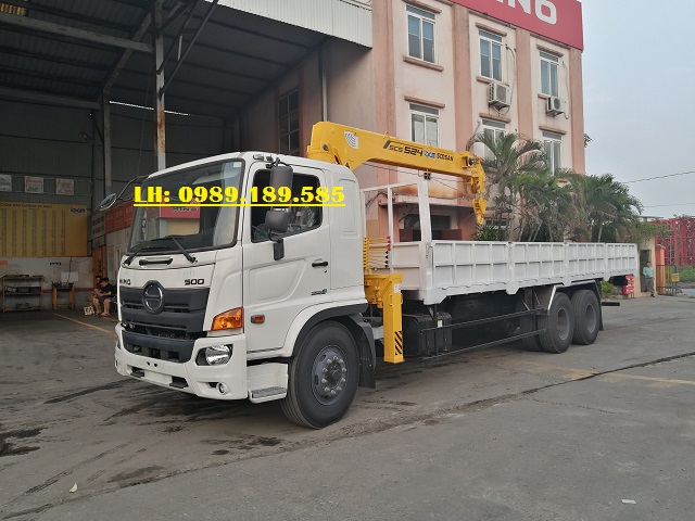 Xe cẩu thùng hino 15 tấn lắp cẩu 5 tấn 4 đốt SCS524