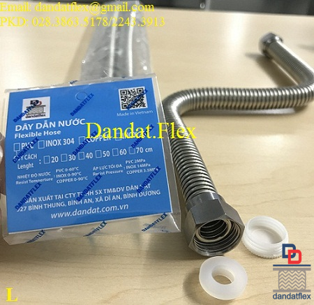 Ống cấp nước inox, dây cấp nước mềm, ống mềm dẫn nước nóng lạnh