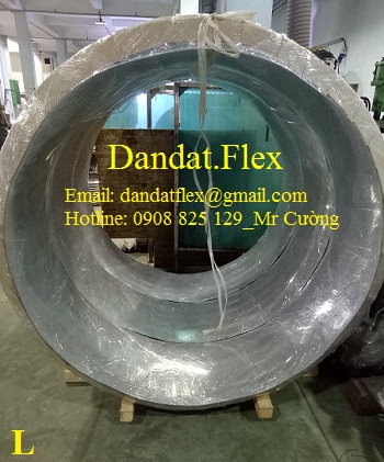 Ống mềm chịu nhiệt đàn hồi (Ống bellows 1.5lyx 1 lớp) DN1200x400, có 2 cổ 70x2 - ống giãn nở chịu nhiệt inox