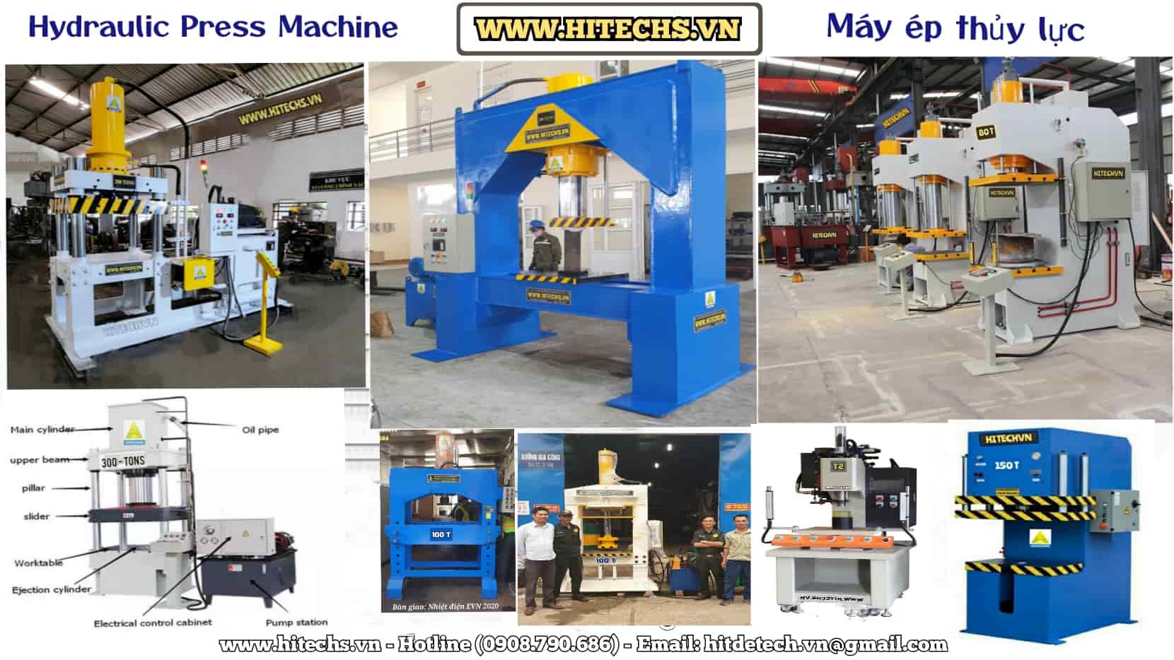 Máy ép thủy lực, hydraulic press machine, Made in Hitech Việt Nam