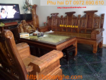 Bộ bàn ghế gỗ hương Kiểu Âu Á tay hộp AU-3A