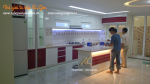 Dự án tủ bếp Acrylic trắng đỏ nhà chị Thủy.