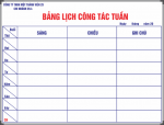 bảng lịch công tác