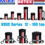 Kích thuỷ lực một chiều Bega NSHS, có lỗ xuyên trục, hồi về bằng lò xo