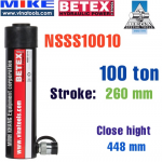 Kích thủy lực một chiều loại tiêu chuẩn Bega NSSS10010, hồi về bằng lò xo - Tải trọng 100 tấn
