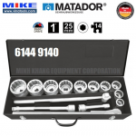 Bộ tuýp hệ mét 14 món - đầu tuýp 12 points 25mm - đầu vuông 1 inch