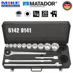 Bộ tuýp hệ mét 14 món đầu tuýp 12 points 20mm đầu vuông 3/4 inch