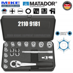 Bộ tuýp hệ inch 18 món 6 points ECO 6.3 - đầu vuông 1/4 inch