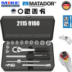 Bộ tuýp hệ mét 16 món - 6 points Classic 6.3 - đầu vuông 1/4 inch