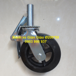 Bánh xe Giàn Giáo Cao su lõi gang đúc càng thép xoay khó đôi