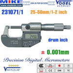 Panme điện tử 25-50 mm, IP54, drum inch