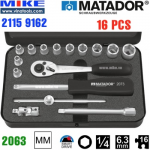 Bộ khẩu hệ mét 16 món Classic 6.3 1/4 inch