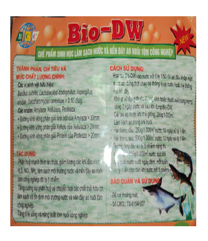 CHẾ PHẨM SINH HỌC LÀM SẠCH NƯỚC VÀ NÊN ĐÁY AO NUÔI TÔM, CÁ CÔNG NGHI